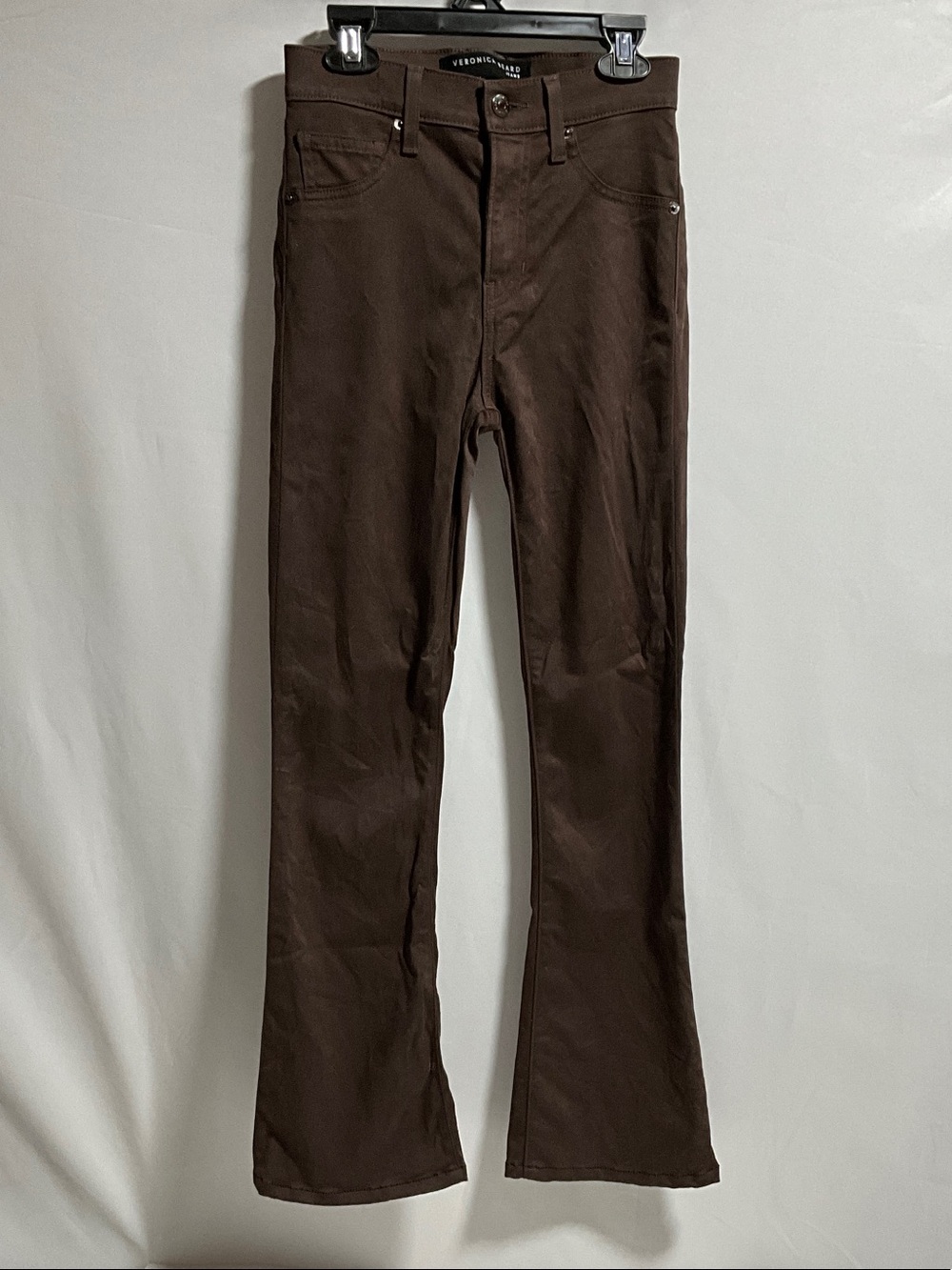 Veronica Beard Beverly Skinny Flare High Rise Chocolate Brown Jeans Size 24